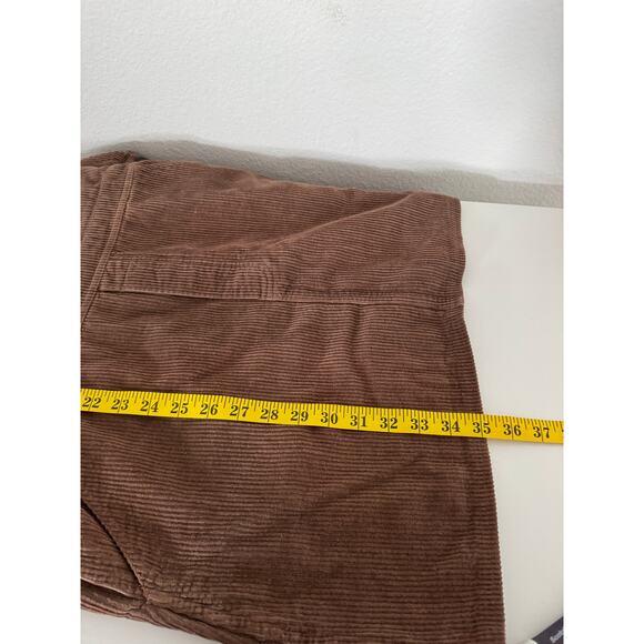 Faherty Womens Brown Corduroy Overall Mini Dress Size Large Teakwood - Picture 7 of 8